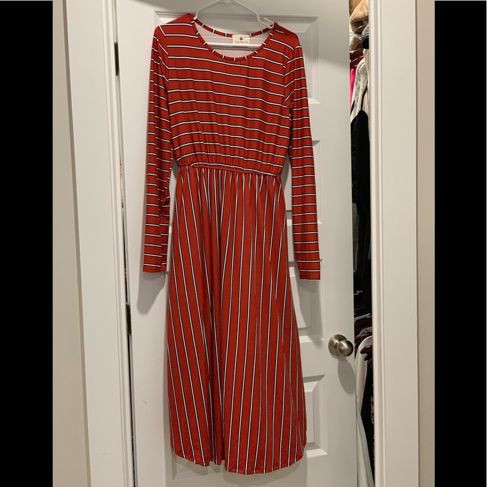 Rust midi dress